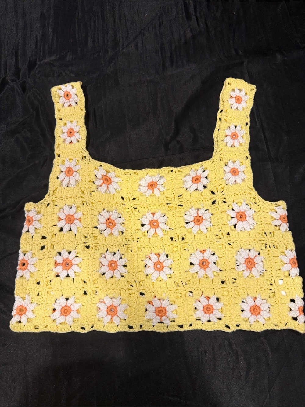 Altar’d State Yellow Crochet Daisy Tank Top